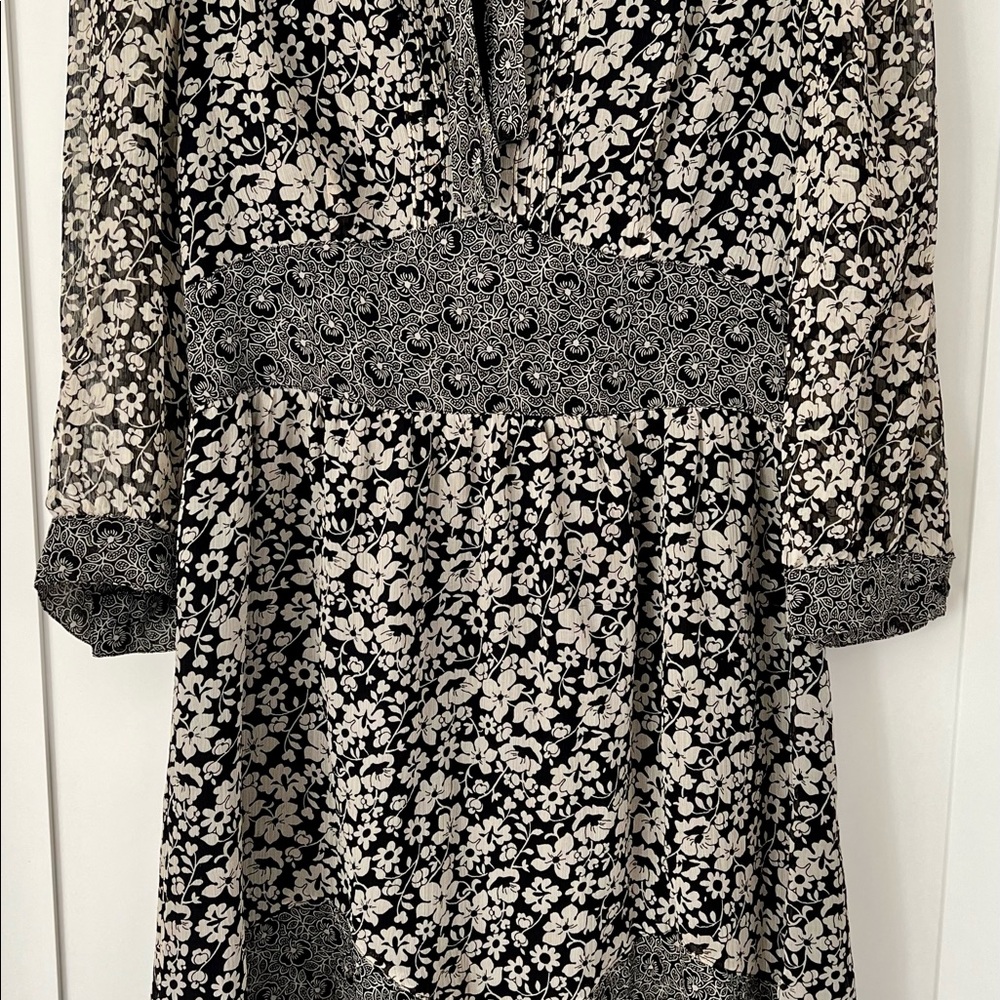 Anna Sui Black Floral Dress